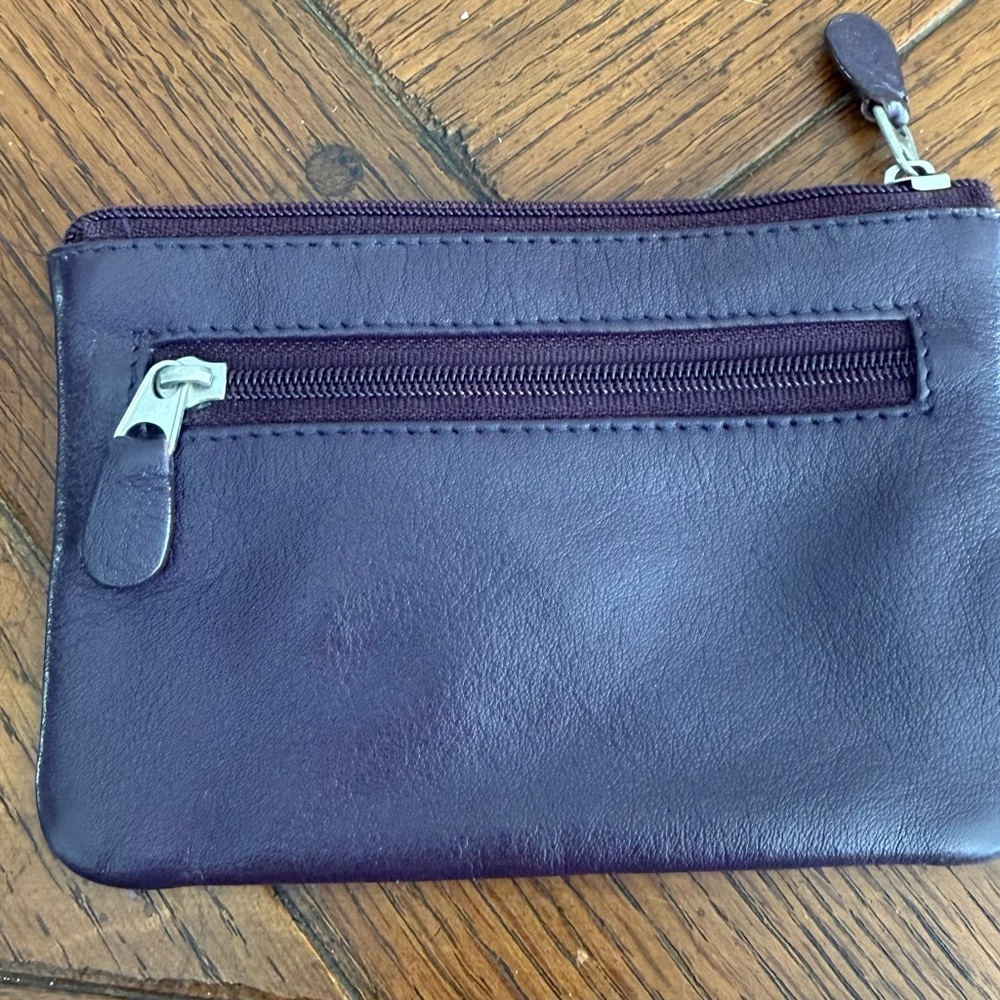 Barneys New York Plum Leather Pouch